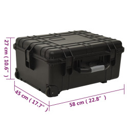 Valise de vol à roulettes Noir 58x45x27 cm PP