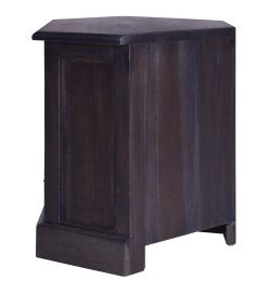 Meuble TV d'angle Noir clair 80x40x49 cm Bois massif d'acajou