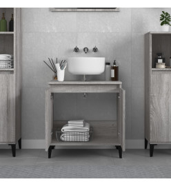 Meuble d'évier sonoma gris 58x33x60 cm bois d'ingénierie