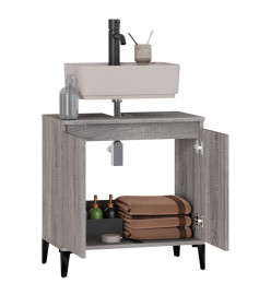 Meuble d'évier sonoma gris 58x33x60 cm bois d'ingénierie