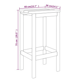 Meubles de bar de jardin 5 pcs Bois de pin imprégné