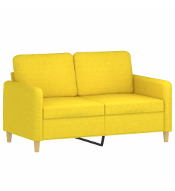 Ensemble de canapés 2 pcs avec coussins Jaune clair Tissu