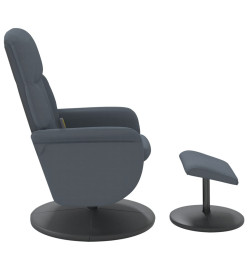 Fauteuil de massage inclinable repose-pied gris foncé velours