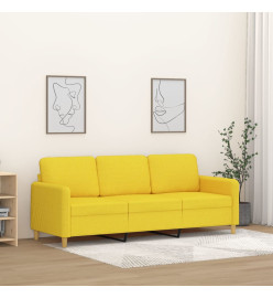 Canapé à 3 places Jaune clair 180 cm Tissu