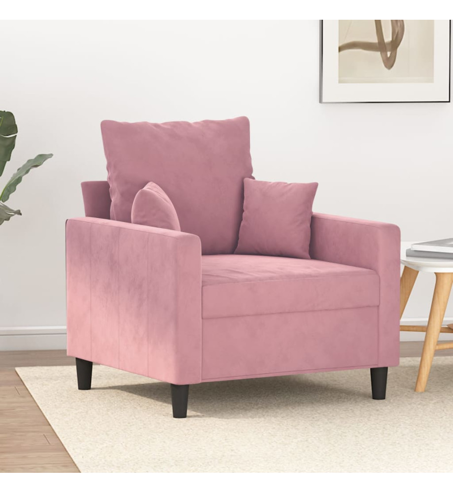 Fauteuil Rose 60 cm Velours