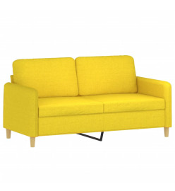 Ensemble de canapés 3 pcs avec coussins Jaune clair Tissu