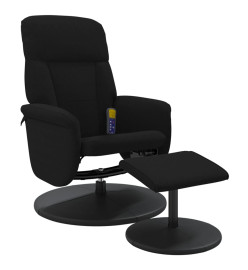 Fauteuil de massage inclinable avec repose-pied noir velours