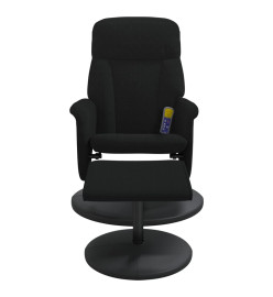 Fauteuil de massage inclinable avec repose-pied noir velours