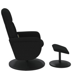 Fauteuil de massage inclinable avec repose-pied noir velours