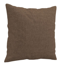 Canapé 2 places avec oreillers décoratifs marron 120 cm tissu