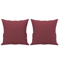 Ensemble de canapés 2 pcs avec coussins rouge bordeaux tissu