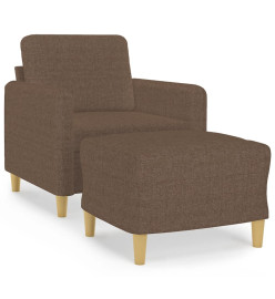 Fauteuil avec repose-pied Marron 60 cm Tissu