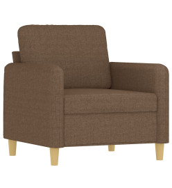 Fauteuil avec repose-pied Marron 60 cm Tissu