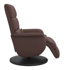 Fauteuil inclinable de massage repose-pieds marron similicuir