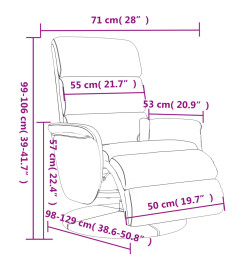 Fauteuil inclinable de massage repose-pieds marron similicuir