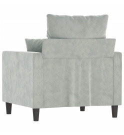 Fauteuil Gris clair 60 cm Velours