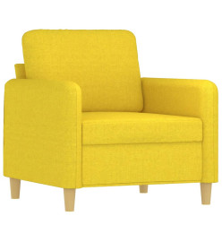 Ensemble de canapés 4 pcs avec coussins jaune clair tissu