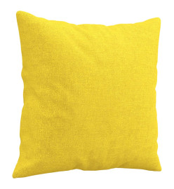 Ensemble de canapés 4 pcs avec coussins jaune clair tissu