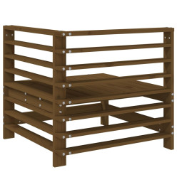 Canapé d'angle de jardin marron miel bois de pin solide