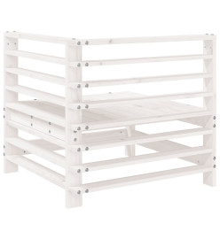 Canapé d'angle de jardin blanc bois de pin massif