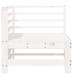 Canapé d'angle de jardin blanc bois de pin massif