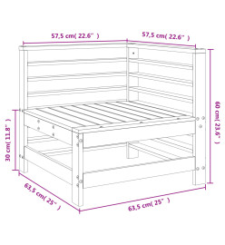 Canapé d'angle de jardin blanc bois de pin massif