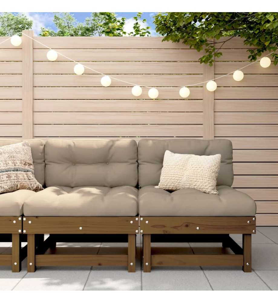 Canapés centraux de jardin 2 pcs marron miel bois de pin solide Canapés centraux de jardin 2 pcs marron miel bois de pin solide