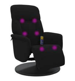 Fauteuil inclinable de massage avec repose-pied noir velours