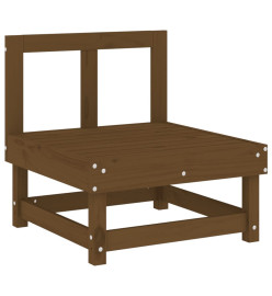 Salon de jardin 7 pcs Marron miel Bois de pin massif