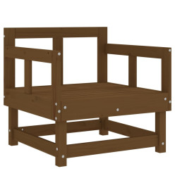 Salon de jardin 7 pcs Marron miel Bois de pin massif