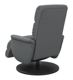 Fauteuil inclinable de massage repose-pieds gris similicuir