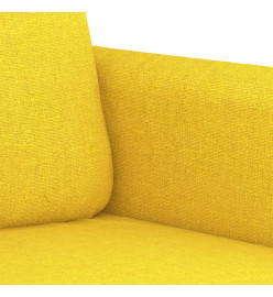 Ensemble de canapés 3 pcs avec coussins jaune clair tissu