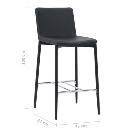Tabourets de bar lot de 4 noir similicuir