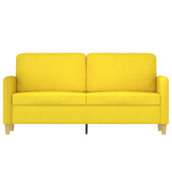 Canapé à 2 places Jaune clair 140 cm Tissu