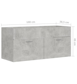 Armoire d'évier Gris béton 100x38,5x46 cm Aggloméré