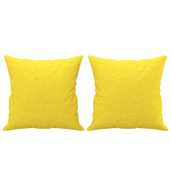 Ensemble de canapés 3 pcs avec coussins jaune clair tissu