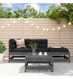 Salon de jardin 4 pcs gris bois massif de pin