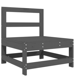 Salon de jardin 5 pcs gris bois massif de pin