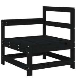 Salon de jardin 7 pcs Noir Bois de pin massif