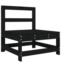Salon de jardin 7 pcs Noir Bois de pin massif