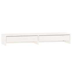 Support de moniteur Blanc 100x27x15 cm Bois de pin solide