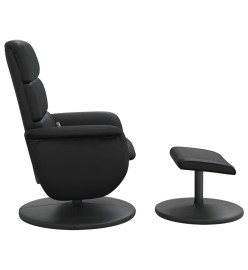 Fauteuil inclinable de massage avec repose-pied noir similicuir