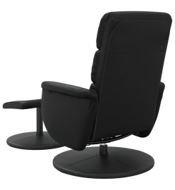 Fauteuil inclinable de massage avec repose-pied noir similicuir