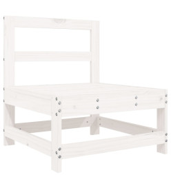 Salon de jardin 5 pcs blanc bois massif de pin