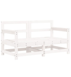 Salon de jardin 7 pcs Blanc Bois de pin massif