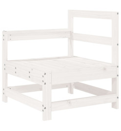 Salon de jardin 7 pcs Blanc Bois de pin massif