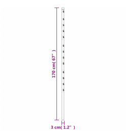 Poteaux de clôture 15 pcs Acier galvanisé 170 cm