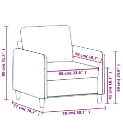 Fauteuil Crème 60 cm Tissu