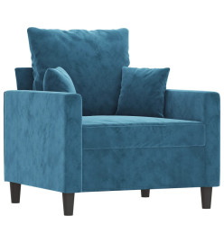 Fauteuil Bleu 60 cm Velours