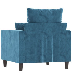 Fauteuil Bleu 60 cm Velours